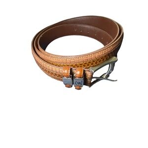 Brown Leather Belt Bag with Textured‎ Finish and Silver Accents